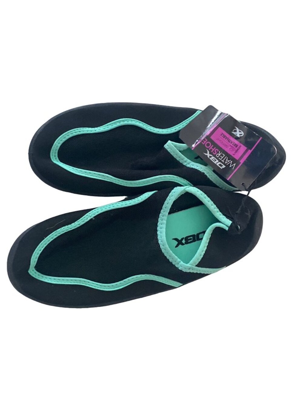 DBX Water Shoes Swim Black Blue Trim   Women Size 7 NWT